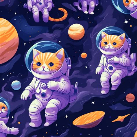 Cartoon Space Cats Midjourney Prompt - promptsideas.com