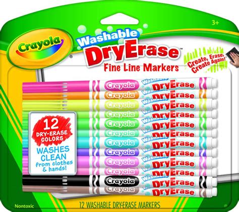 Crayola Washable Dry-Erase Markers, Fine Line 12 count | Crayola