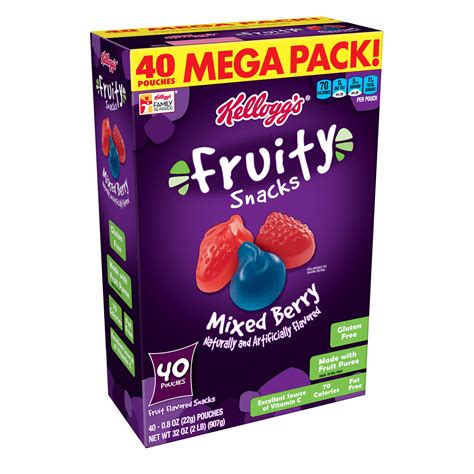 Kellogg's Fruit Snacks, Mixed Berry, 40 ct, 0.8 oz - Walmart.com