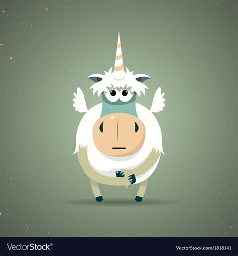 Magic little mythical unicorn with a spiral horn Vector Image