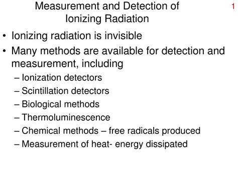 PPT - Measurement and Detection of Ionizing Radiation PowerPoint Presentation - ID:4112365