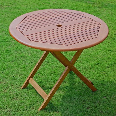 Outdoor Wood Dining Table With Umbrella Hole ~ Acacia Wood Patio Furniture Outdoor Folding ...