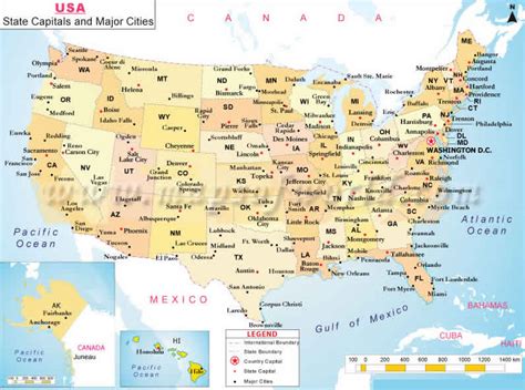 US Largest Cities Map