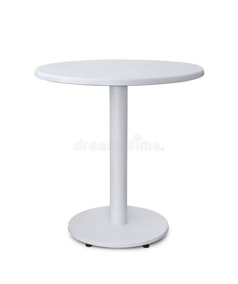 Front View of White Round Table Stock Photo - Image of circle, decor: 222681598