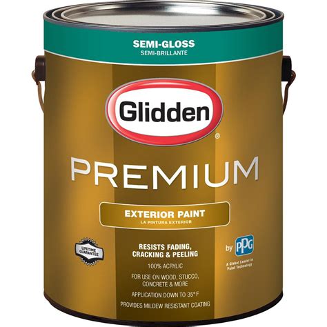 Glidden Premium 1 gal. Semi-Gloss Latex Exterior Paint-GL6812-01 - The Home Depot