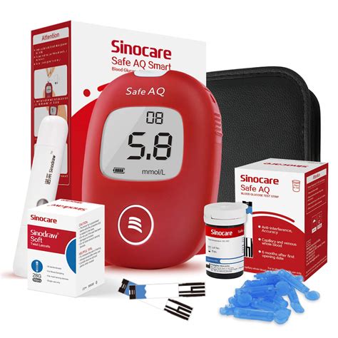 Buy sinocare es Testing Kit/Blood Glucose Monitor Safe AQ Smart/Blood Glucose Sugar Test Kit ...