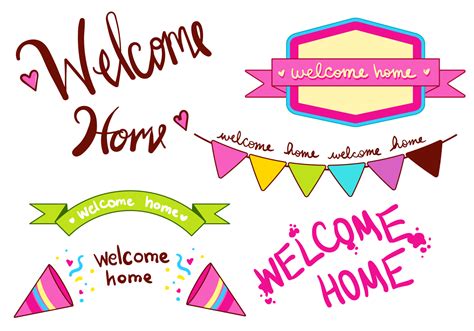 Welcome Home Banner Type Set 113071 Vector Art at Vecteezy