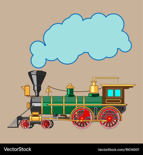 Bright cartoon steam locomotive Royalty Free Vector Image