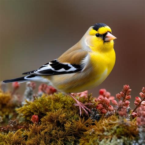 Premium AI Image | Glimpse of Wilderness Photographing a Goldfinch in Its Habitat