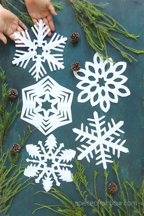 Make Paper Snowflakes (12 Best Free Templates!) - A Piece Of Rainbow