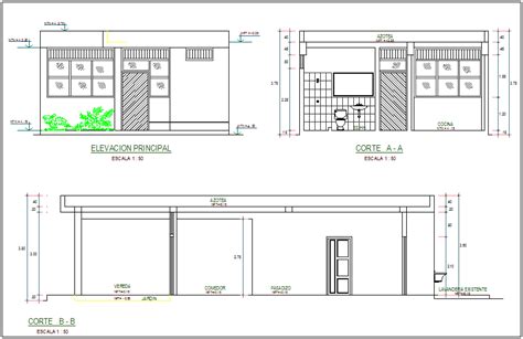 Elevation & sectional view of building, necessary dimension dwg file - Cadbull