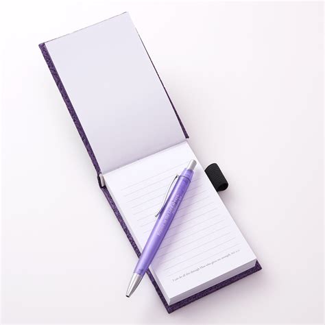 Purple LuxLeather pocket Notepad with Pen