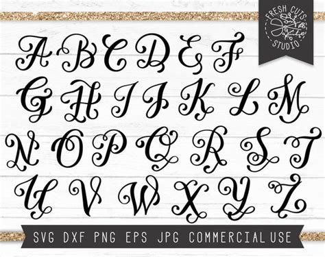 Fancy Monogram Letters SVG Cut Files for Cricut Fancy | Etsy