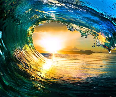 Free photo: Ocean Wave Sunset - Yellow, Sunny, Scene - Free Download - Jooinn