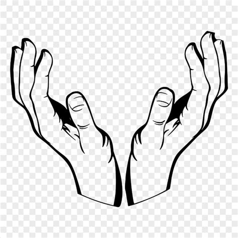 Outline Black Open Hands Receiving Transparent PNG | Citypng