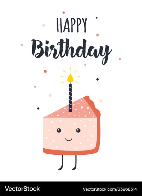 Card with funny birthday cake Royalty Free Vector Image