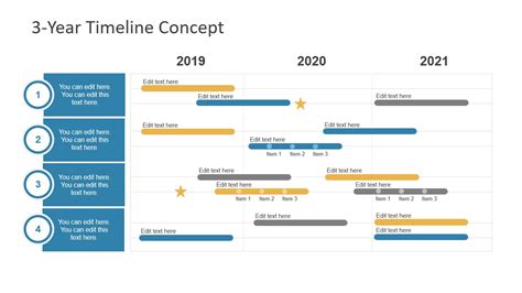 3-Year Timeline Concept for PowerPoint - SlideModel