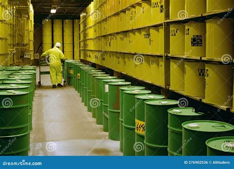 Nuclear Waste Storage Facility, with Bins of Highly Radioactive Materials Visible Stock ...