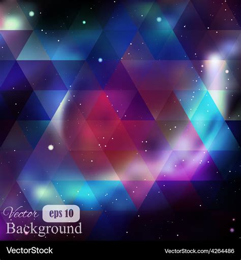 Triangle background with galaxy texture Royalty Free Vector