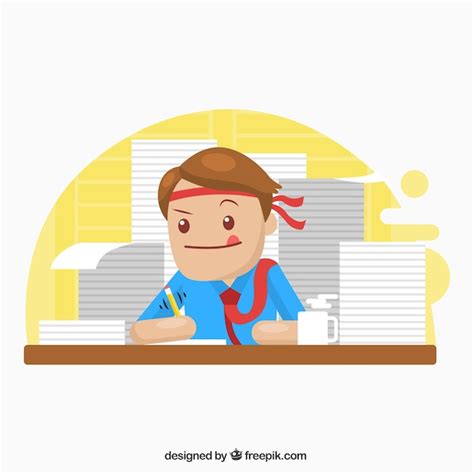 Businessman working hard Vector | Free Download