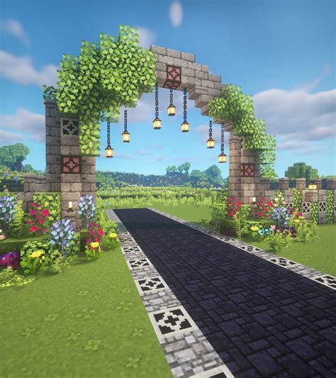 Fairy Arch Aesthetic Minecraft Tutorial 🍄🌿 Fairytail Cottagecore Fairycore 🌸 Kelpie The Fox ...