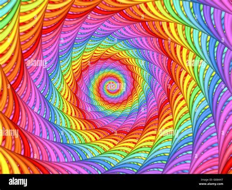 Beautiful rainbow psychedelic spiral fractal hi-res stock photography and images - Alamy