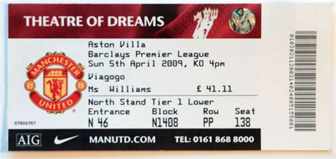 MANCHESTER UNITED TICKETS - Nusrene Nama