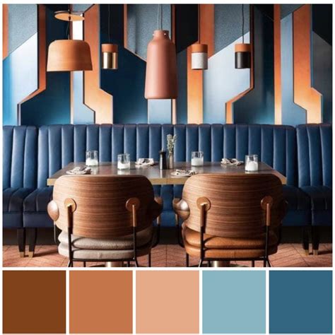 A rich, appealing complementary colour scheme featuring orange and blue. Colour palet ...