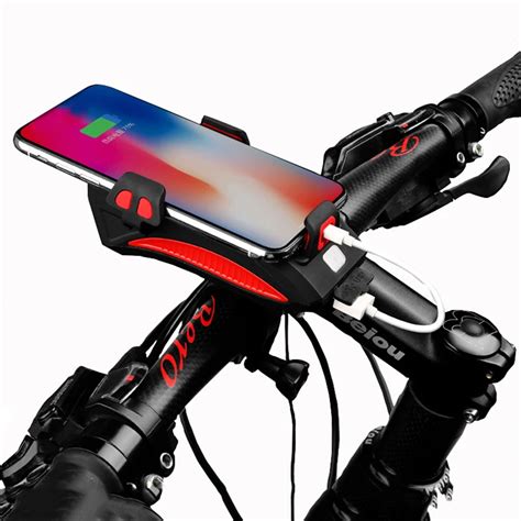 Bicycle Phone Holder Light Cycling Waterproof Bike Headlight Mobile Phone Bracket USB ...