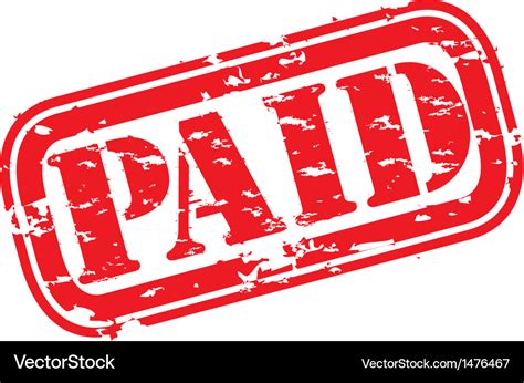 Paid stamp Royalty Free Vector Image - VectorStock