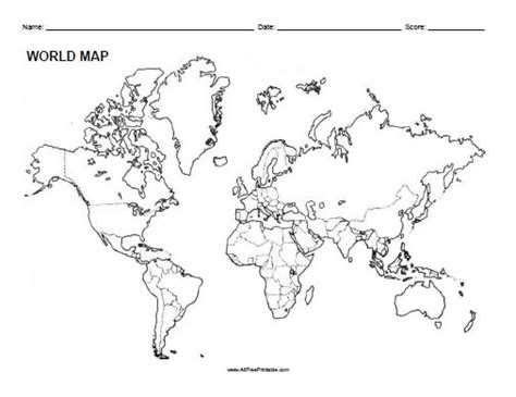 World Map Blank Outline Countries