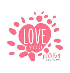 I love you logo template original design colorful Vector Image