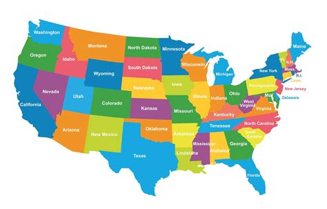 Map of USA regions: political and state map of USA