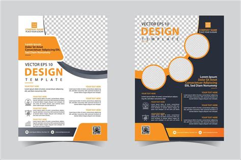 Orange and Black business annual report brochure flyer design template vector, Leaflet cover ...