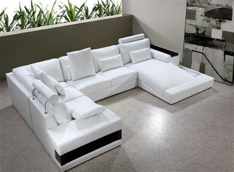 Baxton Studio Selma White Leather Modern Sectional Sofa | Cabinets Matttroy