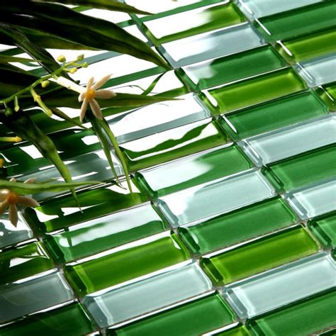 Green Glass Backsplash Tile - Glass Designs