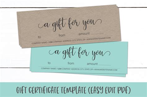 Gift Certificate Template | Editable Gift Card PDF (326553) | Customizable Templates | Design ...