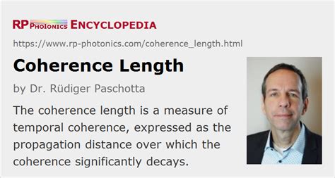 Coherence Length – temporal coherence