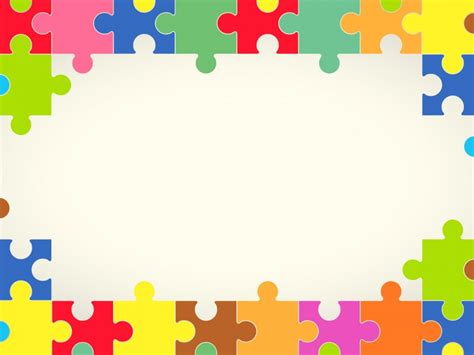 Colourful Puzzles Powerpoint Templates - Border & Frames, Objects Backgrounds