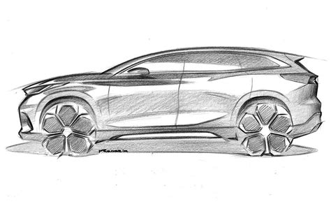 Chery SUV Pencil Design Sketch - Car Body Design