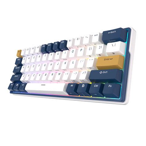 Royal Kludge RK61 Plus Tri-Mode RGB 61 Keys Hot Swappable Mechanical Keyboard (White & Klein ...