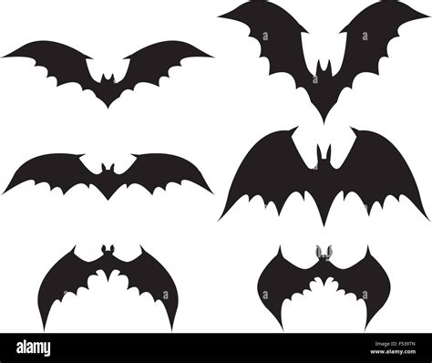 Silhouette of bat with big wings, vector Stock Vector Image & Art - Alamy