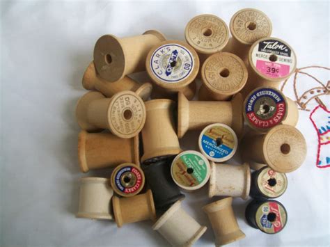 12 Vintage Wooden Thread Spools Various Sizes by CatfishJarRescue