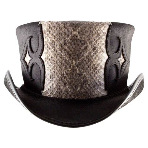 Leather Hat Top Hat Black Leather Top Hat Steampunk Clothing - Etsy