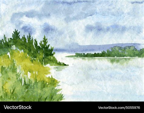 Abstract watercolor landscape Royalty Free Vector Image