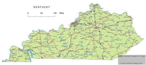 Kentucky State Map With Cities