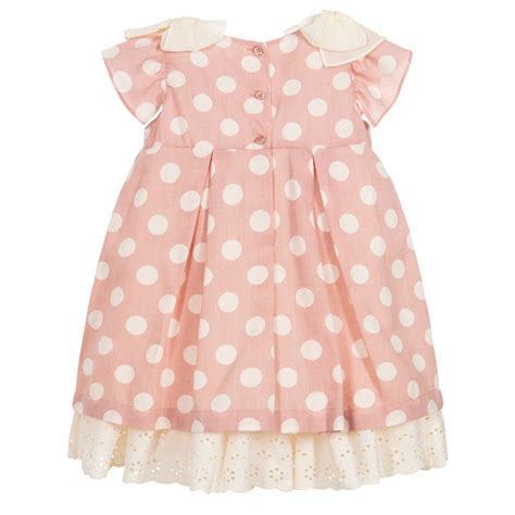 Nanos - Girls Pink Polka Dot Dress | Childrensalon Outlet