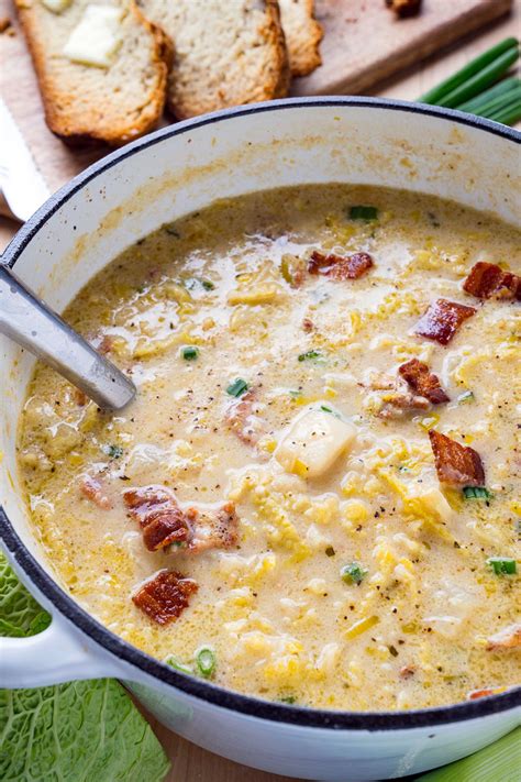 Colcannon Soup (aka Irish Potato and Cabbage Soup with Bacon) - Closet Cooking