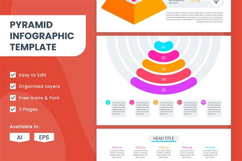 Pyramid Infographic Template | Templates & Themes ~ Creative Market