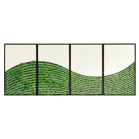 Miscool Anky Metal Green Wall Architectural Decor, Wave Moss Metal Wall Art, 4-Pieces Set ...